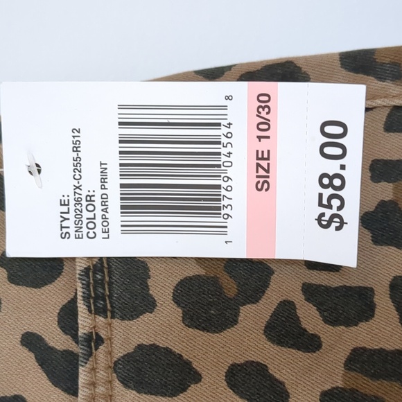 Kensie Jeans : leopard Print Denim mini Skirt NWT Size 10/30 - Picture 9 of 11